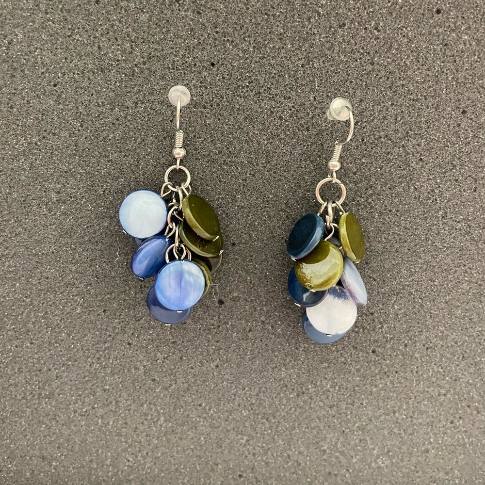 Green & blue earrings. Used/ good conditions